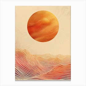 Sun Rising Over The Desert Canvas Print