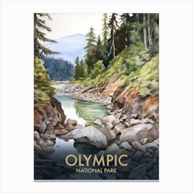 Olympic National Park Vintage Travel Poster 7 Canvas Print