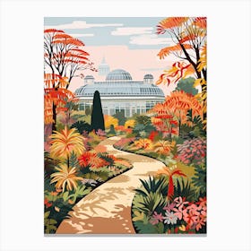 Kew Gardens, United Kingdom In Autumn Fall Illustration 2 Canvas Print