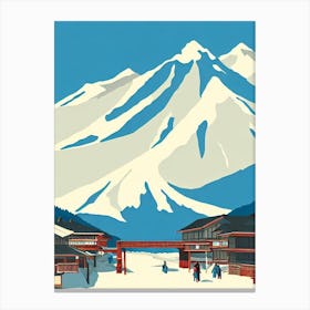 Hakuba, Japan Midcentury Vintage Skiing Poster Canvas Print