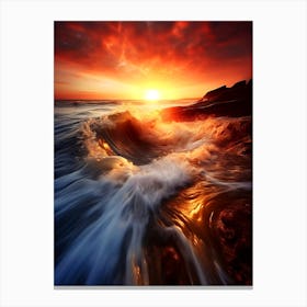 Sunset Over The Ocean i Canvas Print