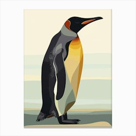 King Penguin Gold Harbour Minimalist Illustration 4 Canvas Print