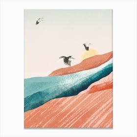 Herons Flying Art Print Canvas Print