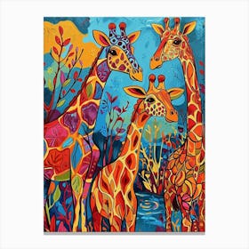 Cute Geometric Giraffe Pattern 1 Canvas Print