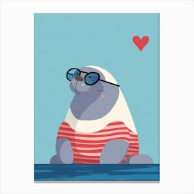 Little Manatee 1 Wearing Sunglasses Canvas Print