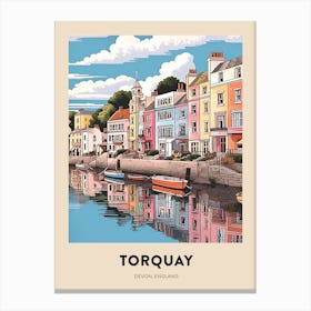 Devon Vintage Travel Poster Torquay 3 Canvas Print