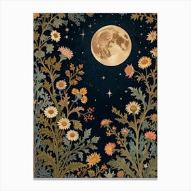 Landscape Moon In Forest Style William Morris 4 Canvas Print