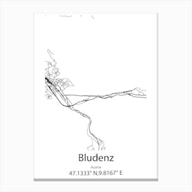 Bludenz,Austria Minimalist Map Canvas Print