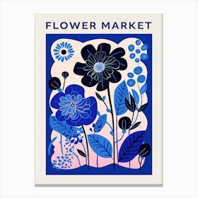 Blue Flower Market Poster 5 Canvas Print