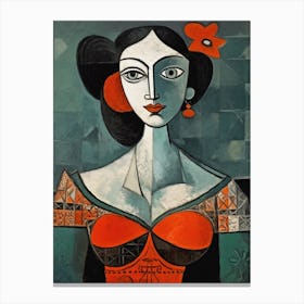 Woman In Red Canvas Print