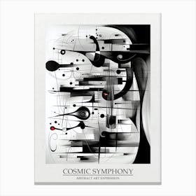 Cosmic Symphony Abstract Black And White 4 Poster Canvas Print