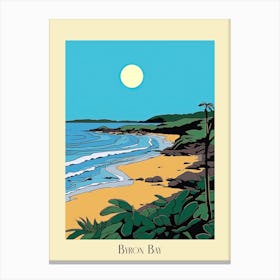 Poster Of Minimal Design Style Of Byron Bay, Australia 4 Canvas Print