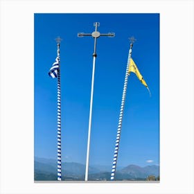 Flags Of Greece Canvas Print