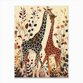 Modern Illustration Of Two Giraffes 3 Canvas Print