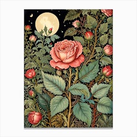 William Morris Roses In The Moonlight 2 Canvas Print