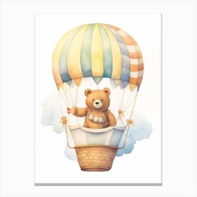 Baby Bear 1 In A Hot Air Balloon Canvas Print