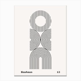 Geometric Bauhaus Poster B&W 13 Canvas Print