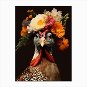 Bird With A Flower Crown Grouse 3 Canvas Print