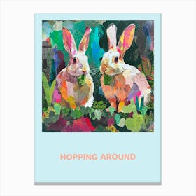 Hopping Around Bunnies Poster 2 Canvas Print