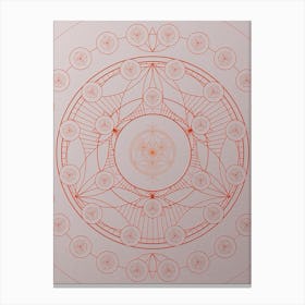 Geometric Abstract Glyph Circle Array in Tomato Red n.0253 Canvas Print