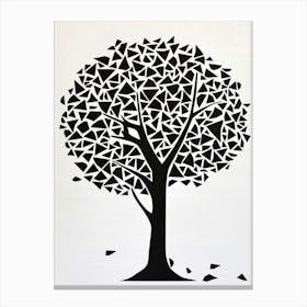 Lime Tree Simple Geometric Nature Stencil 1 1 Canvas Print