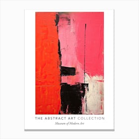 Pink And Black Abstract Painting 2 Exhibition Poster Canvas Print