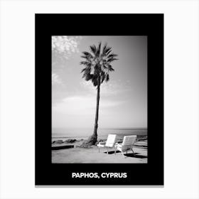Poster Of Paphos, Cyprus, Mediterranean Black And White Photography Analogue 3 Canvas Print