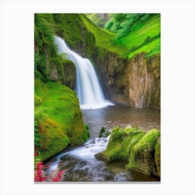 Fairy Glen Waterfall, United Kingdom Majestic, Beautiful & Classic (1) Canvas Print