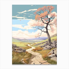 The Yorkshire Dales England 1 Hike Illustration Canvas Print