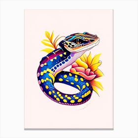 Speckled Rattlesnake Tattoo Style Canvas Print