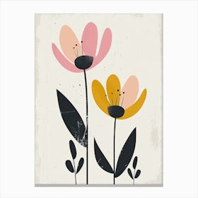 Lilongwe Flower Market Boho Minimalist Style Canvas Print