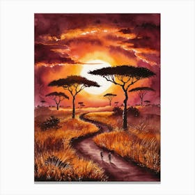 Sunset In The Savannah 3 Canvas Print