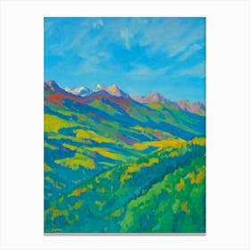 Écrins National Park France Blue Oil Painting Canvas Print
