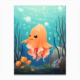 Dumbo Octopus Kids Illustration 4 Canvas Print