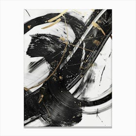 Abstract Black Gold Painting 2 Canvas Print