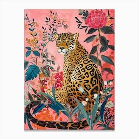 Floral Animal Painting Jaguar 1 Canvas Print