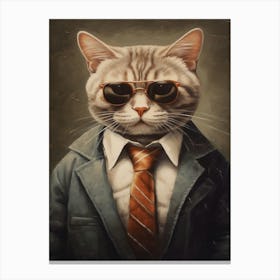 Gangster Cat American Shorthair 4 Canvas Print