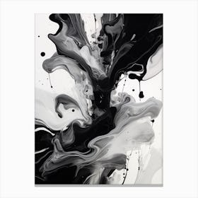 Fluid Dynamics Abstract Black And White 2 Canvas Print