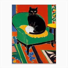 Cat On A Chair - Inspired By Matisse Canvas Print