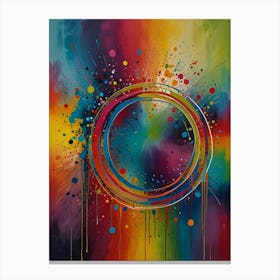 Rainbow Circle Painting Canvas Print