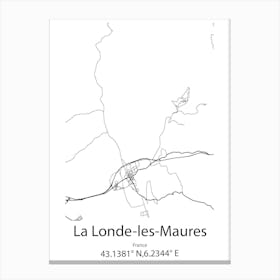 La Londe Les Maures,France Minimalist Map Canvas Print