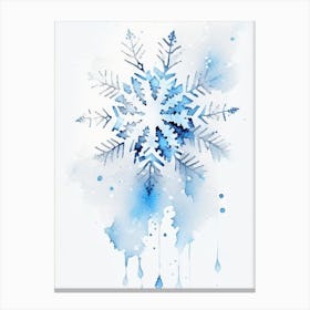 Frozen, Snowflakes, Minimalist Watercolour 1 Canvas Print