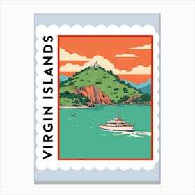 Virgin Islands 3 Travel Stamp Poster Canvas Print