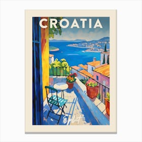 Split Croatia 4 Fauvist Painting Travel Poster Canvas Print