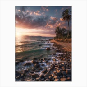 Sunset On The Beach Canvas Print