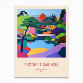 Colourful Gardens Hamarikyu Gardens Japan 2 Red Poster Canvas Print