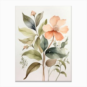 Watercolor Of Flowers 3 Canvas Print