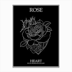 Rose Heart Line Drawing 6 Poster Inverted Canvas Print