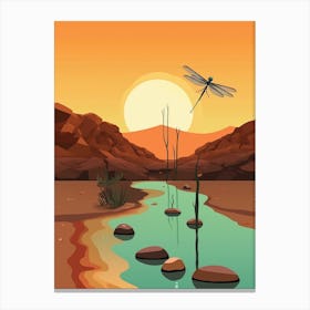 Sunset Dragonfly 1 Canvas Print