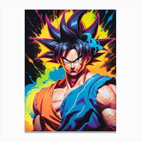 Goku Dragon Ball Z Neon Iridescent (28) Canvas Print